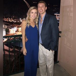 Royal blue jumpsuit. Worn once!